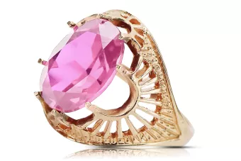 Originálny produkt Vintage 14k s ružovým zlatým ametystovým krúžkom vintage unikátny VRC003R